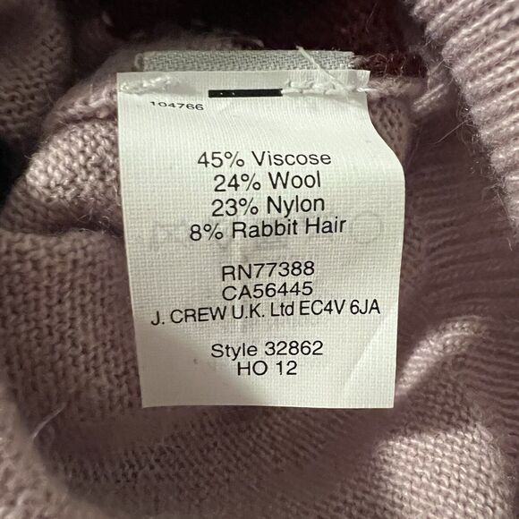 J. Crew Cashmere Sweater Intarsia Hearts Women Small Wool & Rabbit Hair Blend - Picture 5 of 8